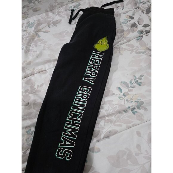 "Merry Grinchmas" Juniors Girls Size XS 1 Black Joggers The Grinch Christmas - Picture 2 of 5
